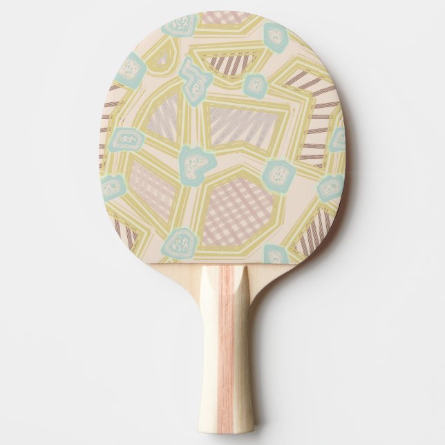 Pala De Ping Pong Ping Pong abstracto geométrico pastel moderno (Anverso)