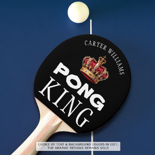 Pala De Ping Pong Ping Pong King Crown negro o Personalizado persona