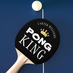 Pala De Ping Pong PING PONG KING Negro editable personalizado