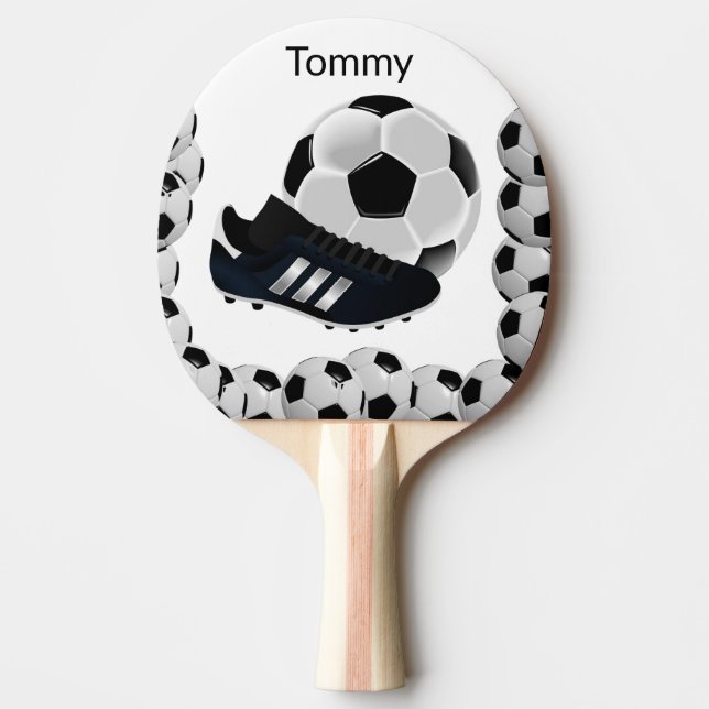 Pala De Ping Pong Ping Pong Paddle Black White Soccer Sports (Anverso)