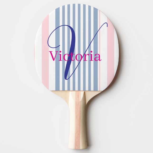 Pala De Ping Pong Ping Pong Paddle Blue Pink & White Stripe (Anverso)