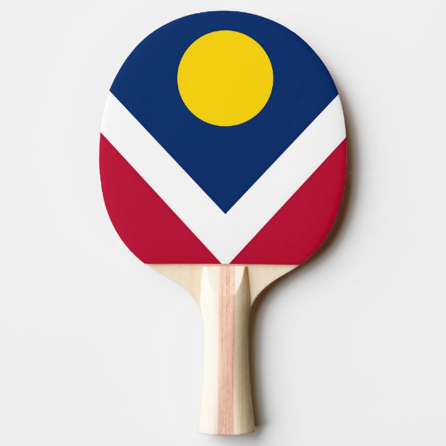 Pala De Ping Pong Ping pong paddle con bandera de Denver City, EE.UU (Reverso)