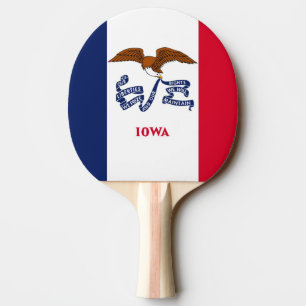 Pala De Ping Pong Ping pong paddle con bandera de Iowa, EE.UU.