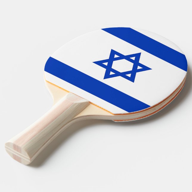 Pala De Ping Pong Ping pong paddle con bandera de Israel (Ángulo frontal)