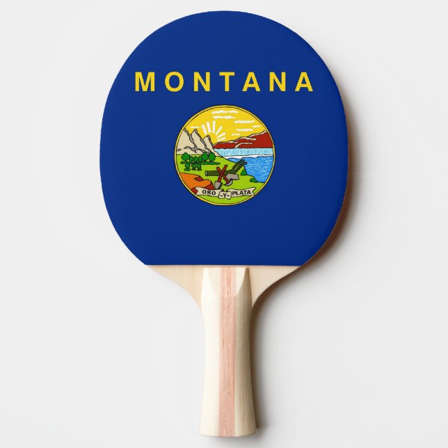 Pala De Ping Pong Ping pong paddle con bandera de Montana, Estados U (Reverso)