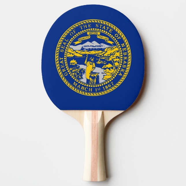 Pala De Ping Pong Ping pong paddle con bandera de Nebraska, EE.UU. (Reverso)