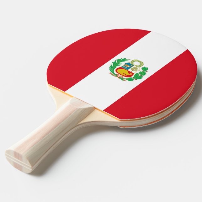Pala De Ping Pong Ping pong paddle con bandera del Perú (Ángulo frontal)
