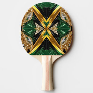 Pala De Ping Pong Ping pong paddle con colores jamaiquinos