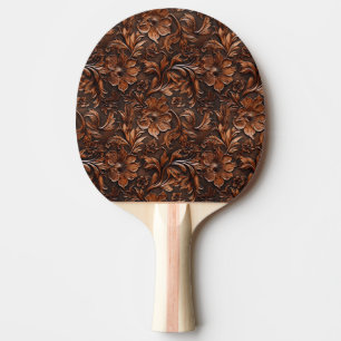 Pala De Ping Pong Ping Pong Paddle con flores de cuero con herramien