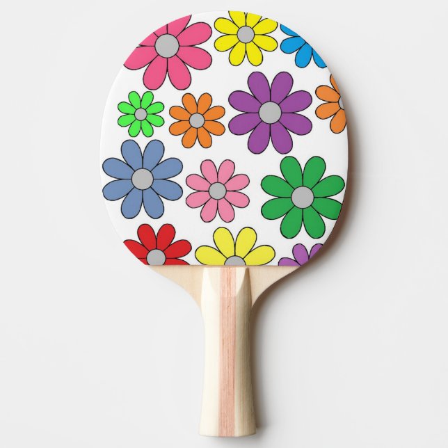 Pala De Ping Pong Ping Pong Paddle - ¡Daisies locos! (Anverso)