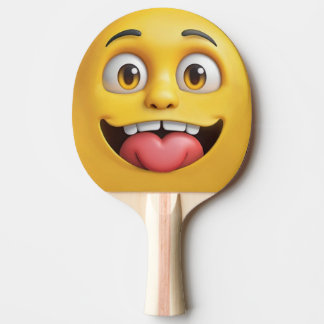 Pala De Ping Pong Ping-Pong Paddle de Emoji amarilla 3D