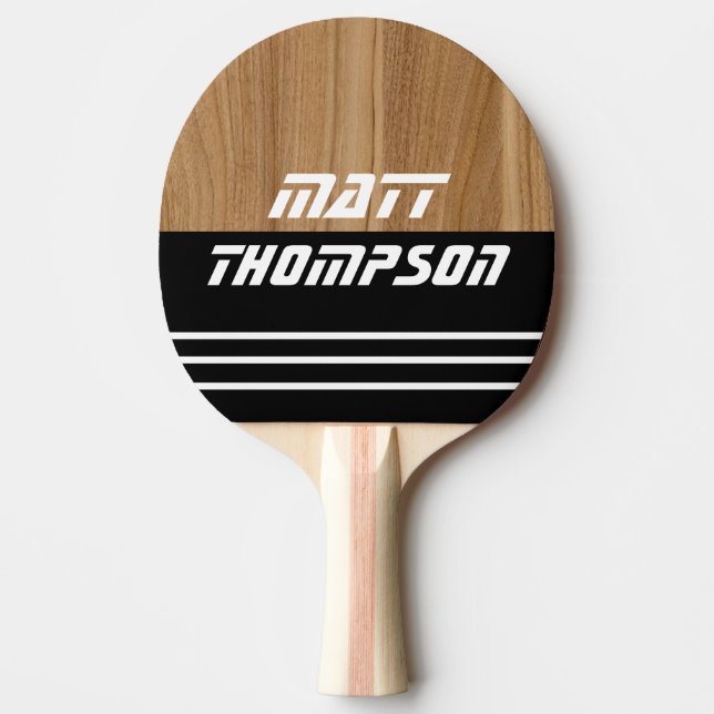 Pala De Ping Pong Ping Pong Paddle de media madera seminegra con nom (Anverso)