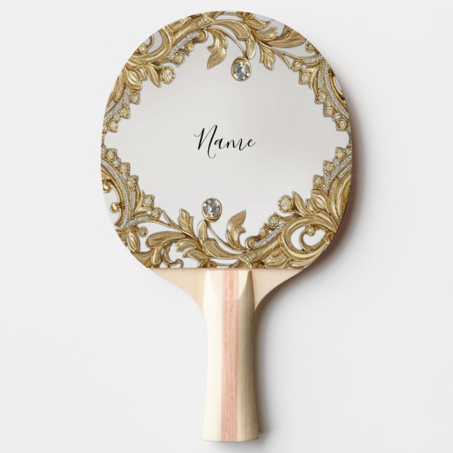 Pala De Ping Pong Ping Pong Paddle de oro decorativo (Anverso)
