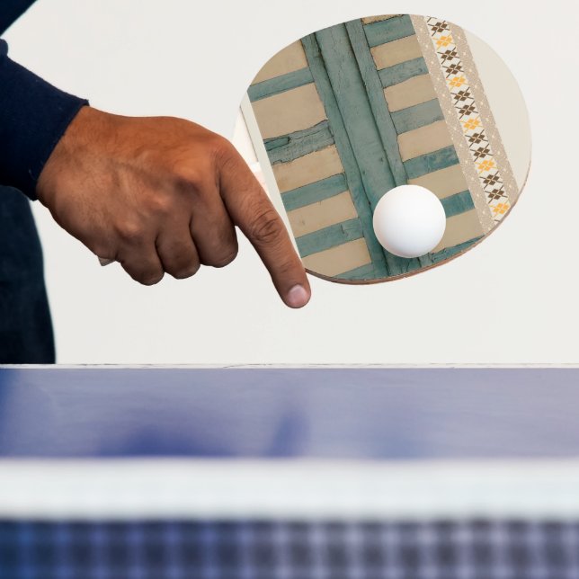 Pala De Ping Pong Ping Pong Paddle Green & Beige (in situ)