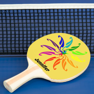 Pala De Ping Pong Ping Pong Paddle - Hojas de rueda de color y nombr