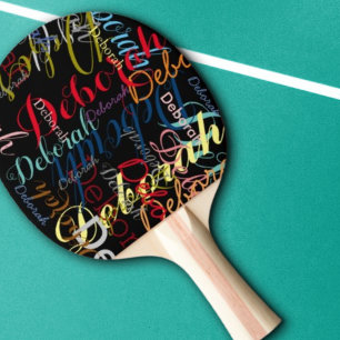 Pala De Ping Pong Ping Pong Paddle negro con nombre