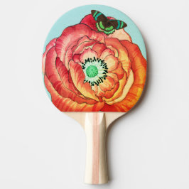 PALA DE PING PONG PING PONG PADDLE ORANGE POPPY AND BUTTERFLY