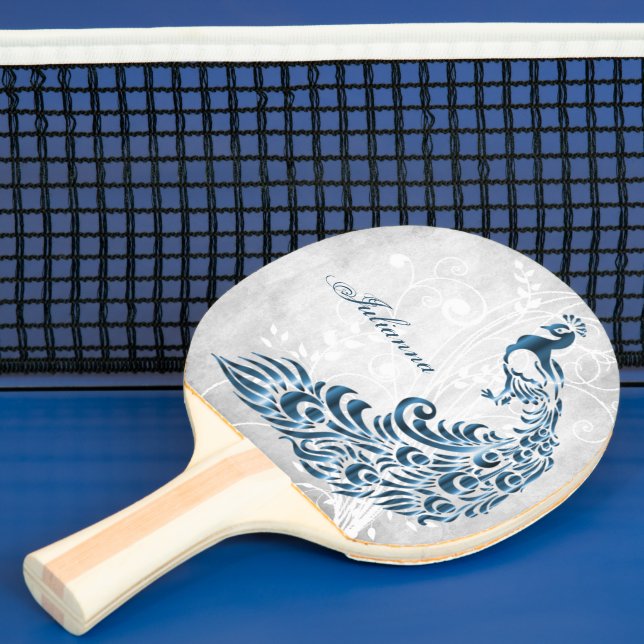 Pala De Ping Pong Ping Pong Paddle personalizado de pavo real azul (in situ)