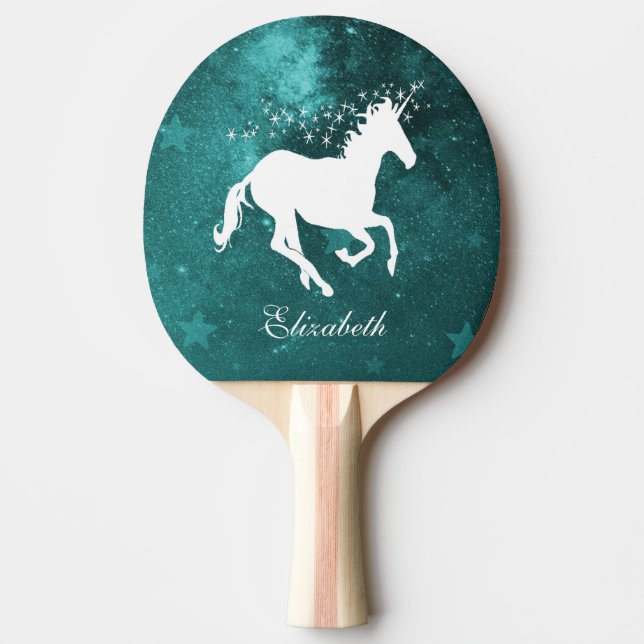 Pala De Ping Pong Ping Pong Paddle personalizado de Unicornio verde  (Anverso)