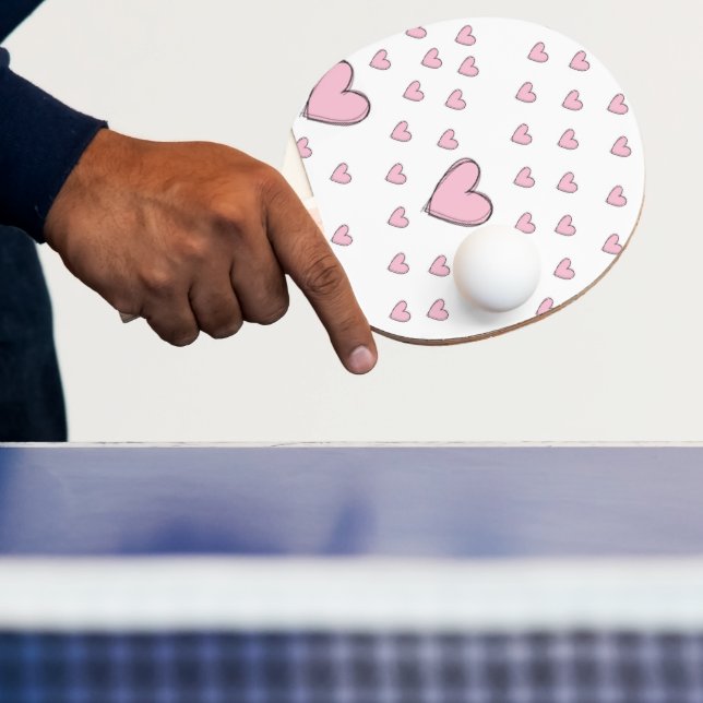 Pala De Ping Pong Ping Pong Paddle Pink Hearts (in situ)