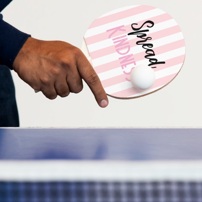 Pala De Ping Pong Ping Pong Paddle Pink & White Stripe Kindness (in situ)