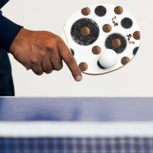 Pala De Ping Pong Ping Pong Paddle Resumen Circular Negra