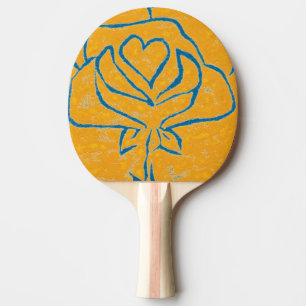 Pala De Ping Pong Ping Pong Paddle "Rosa corazón amarillo - azul"