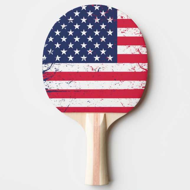 Pala De Ping Pong Ping Pong Paddle-USA Bandera Ping Pong Paddle (Anverso)