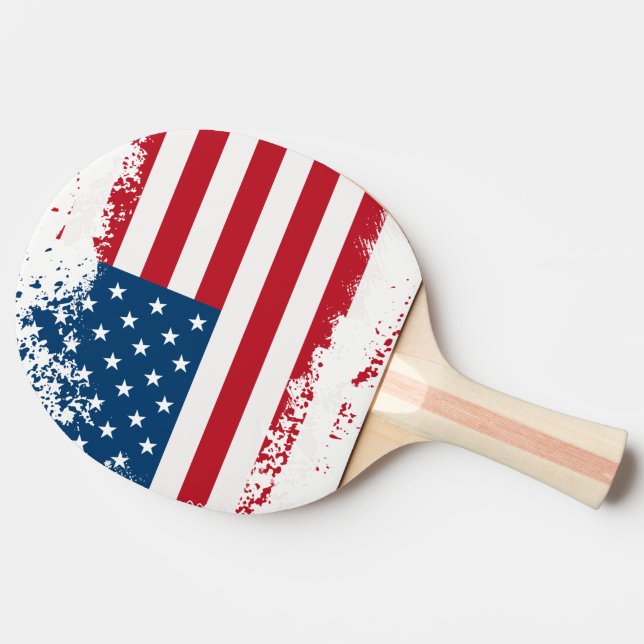 Pala De Ping Pong Ping Pong Paddle-USA Flag (Lateral)