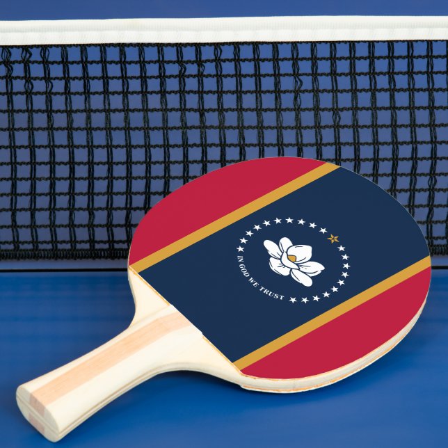 Pala De Ping Pong Ping pong paddle with Flag of Mississippi, USA (in situ)