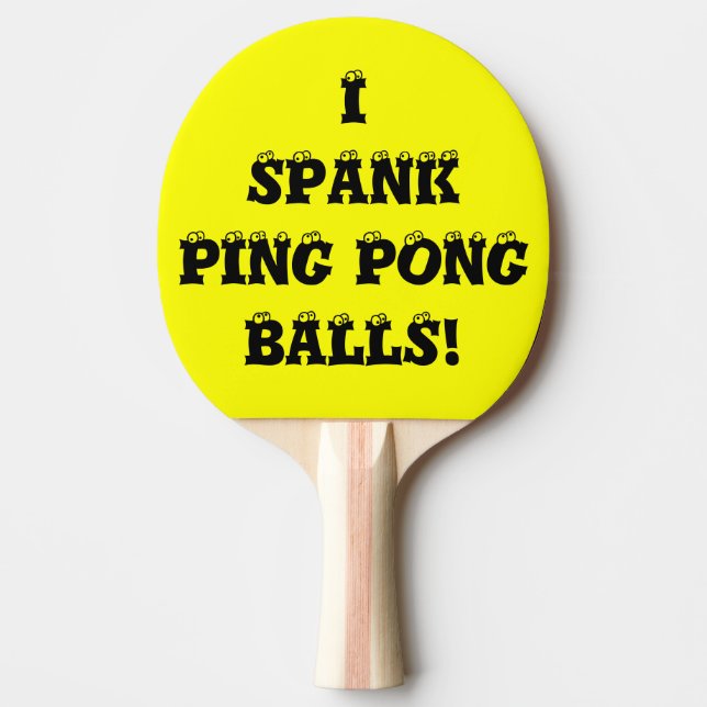 Pala De Ping Pong Ping Pong Paddles, Personalizado amarillo Spank Me (Anverso)