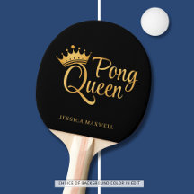 Ping Pong Queen Black Gold Name