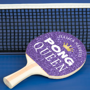 Pala De Ping Pong PING PONG QUEEN Purpurina Púrpura Personalizado