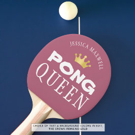 Pala De Ping Pong PING PONG QUEEN Rosa editable personalizado oro