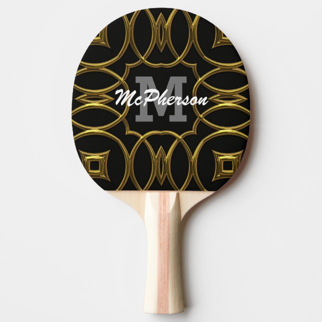 Pala De Ping Pong Ping Pong Royal Pattern con monograma y nombre (Anverso)