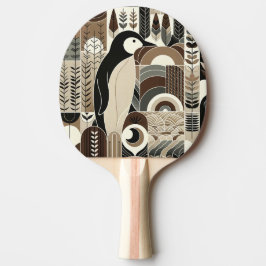 Pala De Ping Pong Pingüino De Marfil De Taupe Mocha En Plantas Fores