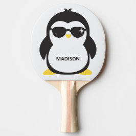 Pala De Ping Pong Pingüino fresco de nombre personalizado
