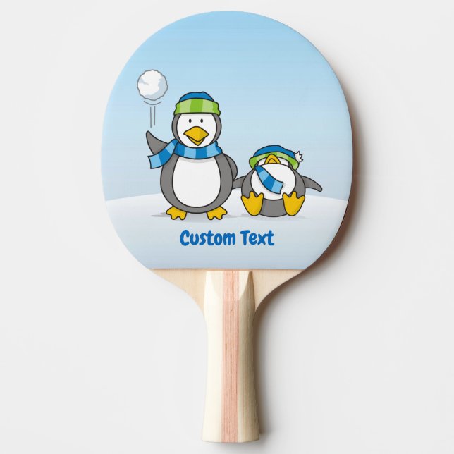 Pala De Ping Pong Pingüinos de snowballing paddle (Anverso)
