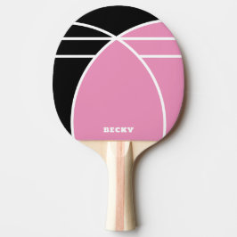 Pala De Ping Pong Pink and Black Personalized Ping Pong Paddle