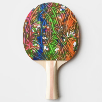 Pala De Ping Pong Pink, Blue, Green, Orange, Marble Artwork