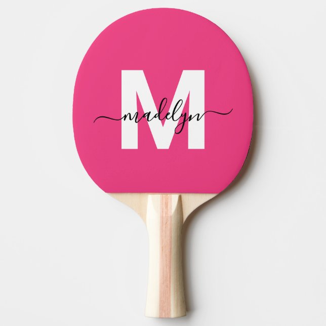Pala De Ping Pong Pink Name Monogram (Anverso)