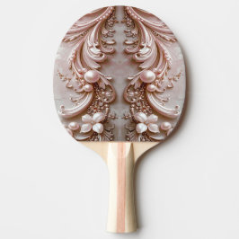 Pala De Ping Pong Pink Ornate Pearl and Floral Ping Pong Paddle