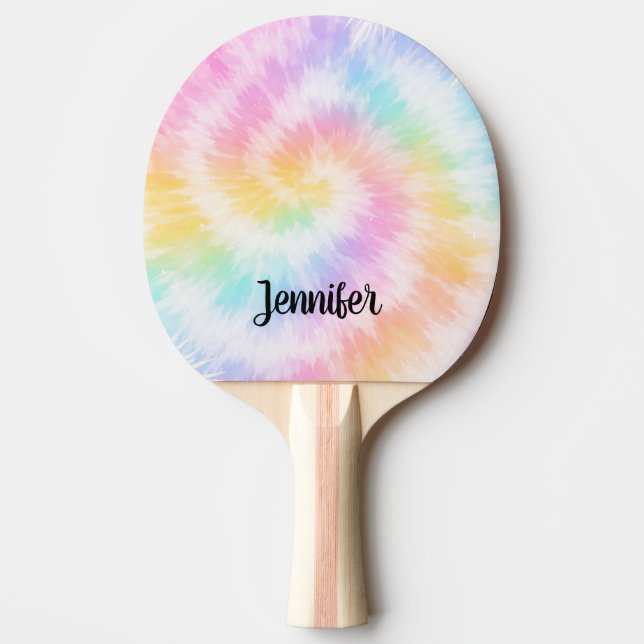 Pala De Ping Pong Pink Pastel Tie Dye Girly Chic                     (Anverso)