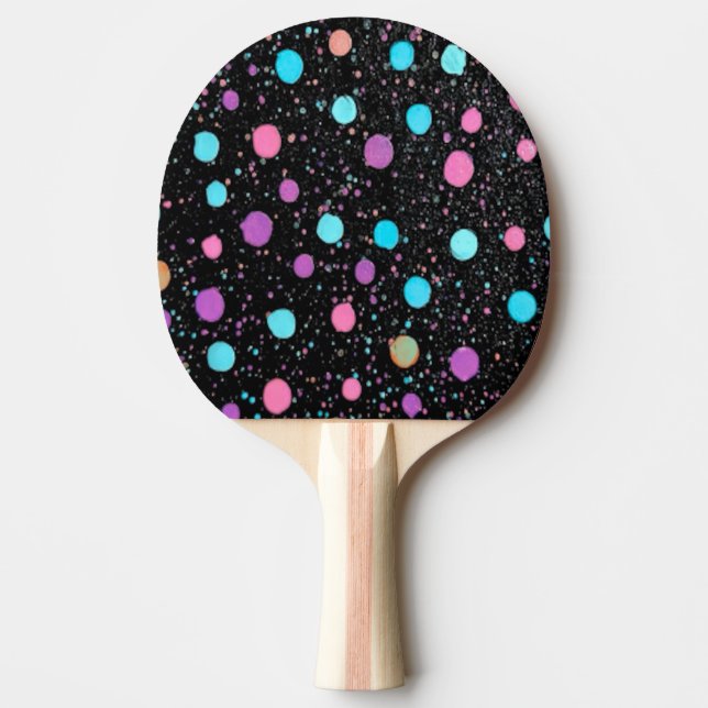 Pala De Ping Pong Pink Purple Blue Polka Dots pattern Design (Anverso)
