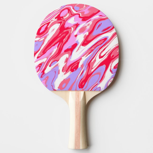 Pala De Ping Pong Pink Red Marble Texture Liquid Paint Mixture (Anverso)