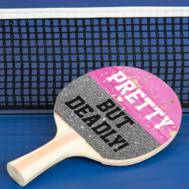 Pala De Ping Pong Pink Sparkle Funny Bonito pero Mortal Pong Pad