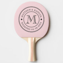 Pink Whisper and Black Wedding Monogram