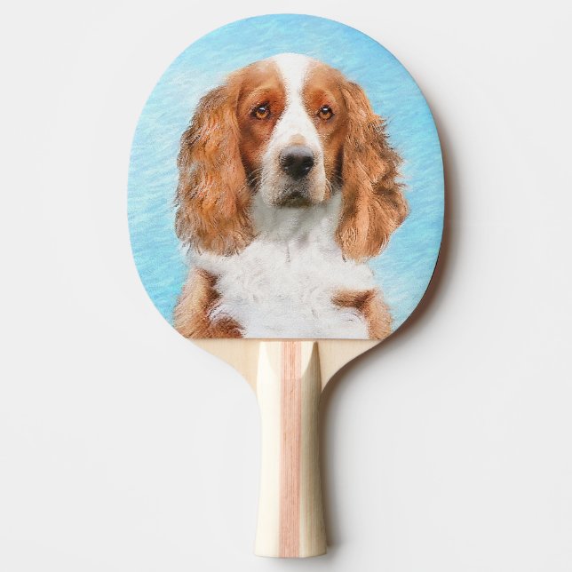 Pala De Ping Pong Pintado español de Springer galesa - Arte de perro (Anverso)