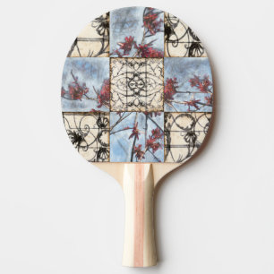 Pala De Ping Pong Pintura abstracta artesonada de Scrollwork