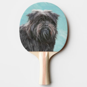 Pala De Ping Pong Pintura Affenpinscher - Arte Perro Original Cuto